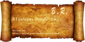 Blistyan Renáta névjegykártya